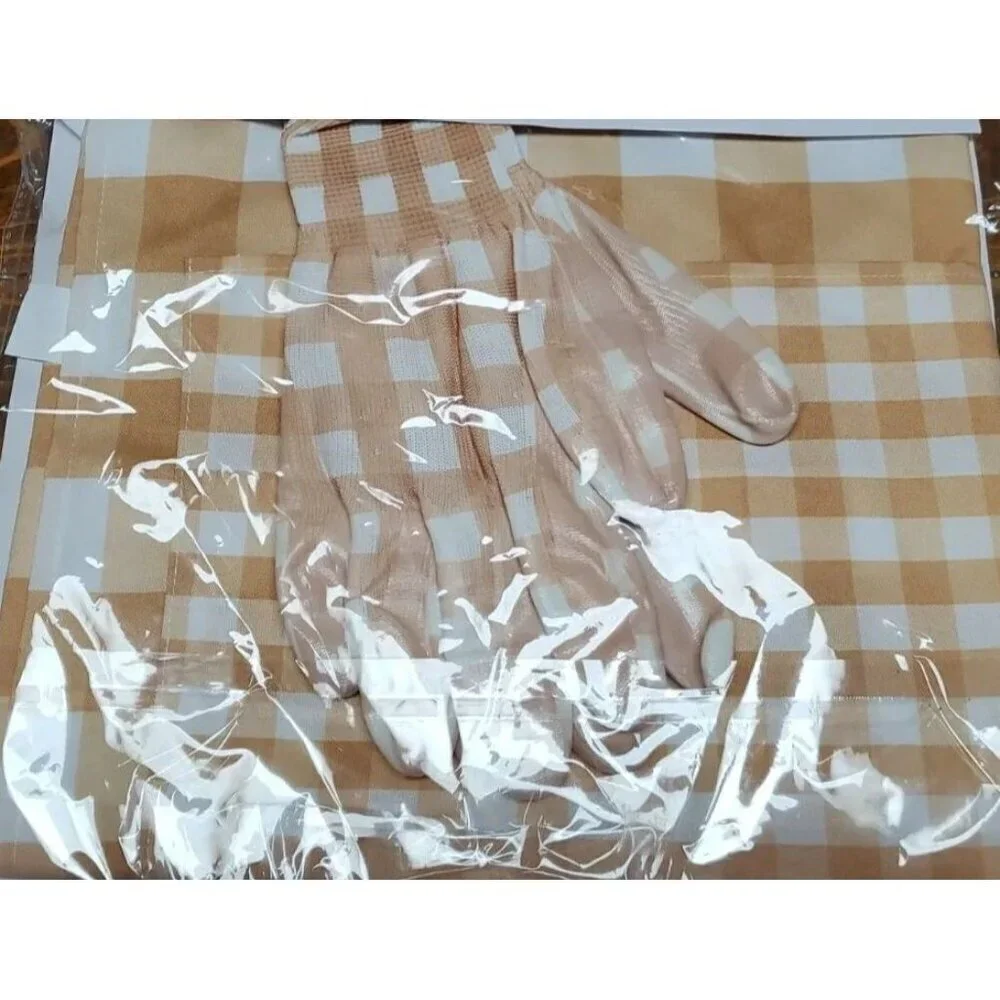 Garden Gift Set Yellow/Orange Gingham Adult Gardening Gloves & Apron